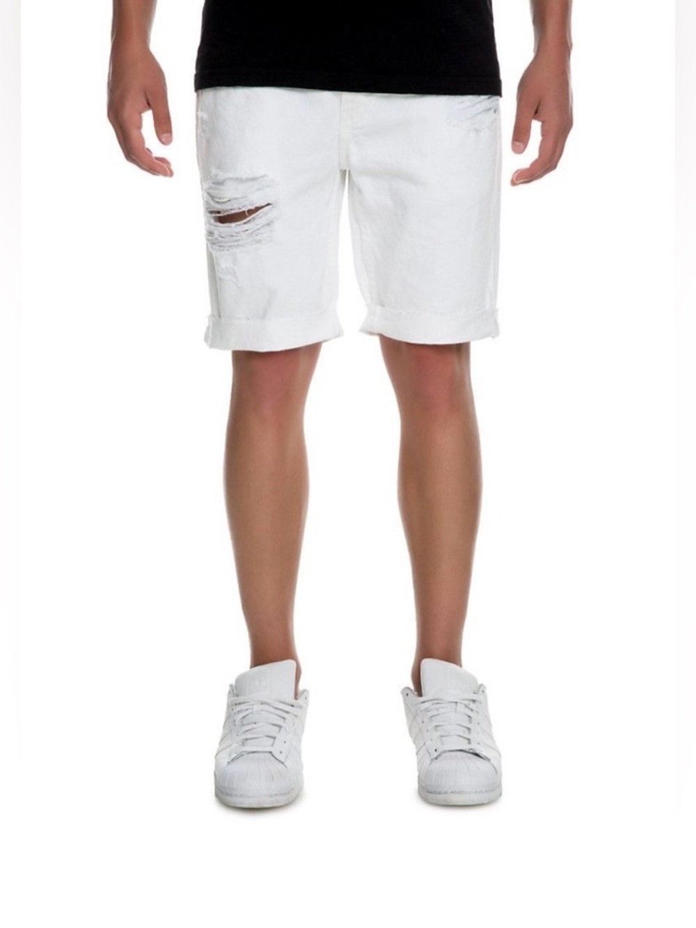 Levi's 501 Men’s White Distressed Denim Shorts 36